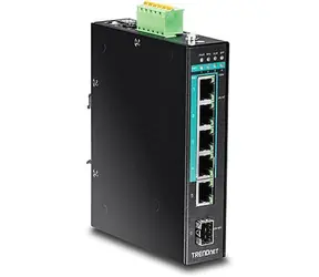 Trendnet TI-PG541 / Industrie-Switch / 5 Ports / 4X Gigabit PoE+ / 120 W / L2 unmanaged / DIN-Schiene
