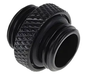 Alphacool Eiszapfen Doppelnippel schwarz / Kupplung / G1/4 AG - G1/4 AG / für weiche Schläuche
