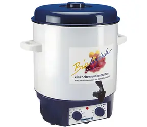Rommelsbacher KA 1804 weiß, blau / Einkochtopf / 1800 W / 27 l / Thermostat / Wasserhahn