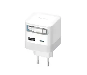 Cuktech AD653W weiß / Ladeadapter / GaN / 67 W / 2x USB-C + USB-A / USB-C-Verlängerungskabel 70 cm