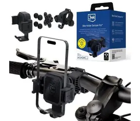 3mk Fahrradhalterung Damper Pro / Handyhalterung fürs Fahrrad / Stoßdämpfung /  20-32 mm / 5,7-7,2 Zoll / 360°-Drehung