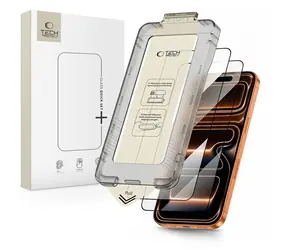Tech-Protect Quick Set+ 2 Stück schwarz / Schutzglas / Apple iPhone 17 Pro Max / Gehärtetes Glas