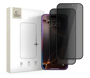 Tech-Protect Glass Spy+ / Gehärtetes Glas / Sichtschutz / Apple iPhone 16 Pro/17/17 Pro / 2 Stück