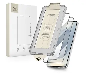 Tech-Protect Quick Set+ für Samsung Galaxy S26+ schwarz / Schutzglas aus gehärtetem Glas / 2,5D / 2 Stück