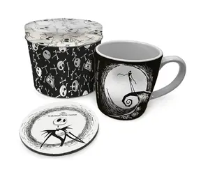 PYRAMID Geschenkset „Nightmare Before Christmas“ / Tasse (315 ml), Korkuntersetzer, Blechdose