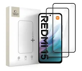 Tech-Protect Glass Fit+ schwarz 2 Stück / Schutzglas / XIAOMI Redmi 15 4G/5G / Gehärtetes Glas