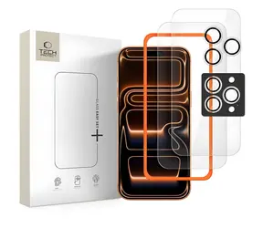 Tech-Protect Easy Set+ / Schutzglas / Apple iPhone 16 Pro Max, 17 Pro Max / 3-teilig / Gehärtetes Glas