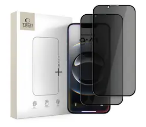 Tech-Protect Anti-Spionageglas Pro+ für iPhone 17e/16e/14/13 Pro/13, schwarz / Schutzglas / Blickschutzfilter / 2 Stück