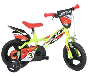 Dino BIKES Kinderfahrrad 123GLN gelb / 12"-Räder / Stahlrahmen / 2 Bremsen / höhenverstellbarer Sattel