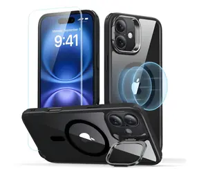 ESR Classic Hybrid HaloLock schwarz / Hülle mit Ständer + Schutzglas / Apple iPhone 16 PLUS / MagSafe