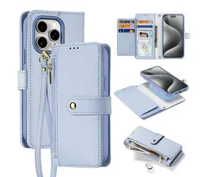 Dux Ducis Lawa blau / Lederhülle / Apple iPhone 15 Pro