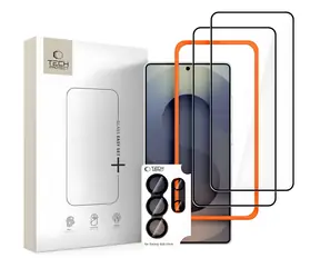 Tech-Protect Easy Set+ schwarz / Gehärtetes Glas / Samsung Galaxy S26 Ultra / 3 Stück