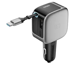 Cuktech CC903P grau / Kfz-Ladegerät / 100 W / USB-C-Kabel 70 cm / Display