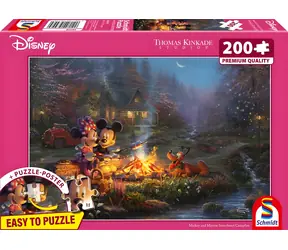 Schmidt Puzzle Mickey und Minnie: Romanze am Kamin / 200 Teile / 43,2 × 29,1 cm