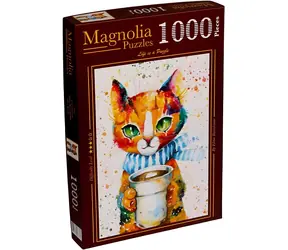 MAGNOLIA Puzzle Bunte Katze / 1000 Teile / 48 x 68 cm