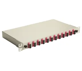 Equip Anschlussbox SC Duplex OM4 12x grau / Optische Anschlussbox / 1 HE Rack / Stahl