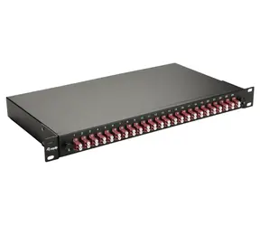 Equip mit LC-Duplex 24 Ports OM4 schwarz / Optisches Patchpanel / 19", 1U / Stahlausführung