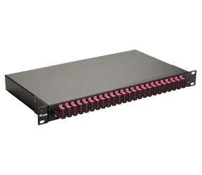 SC-Duplex- Equip mit 24 OM4-Ports, schwarz, 19", 1 HE, Stahlgehäuse
