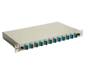 SC-Duplex- Equip mit 12 Ports, OM3-grau, optisches Patchpanel, 19", 1 HE, Stahlgehäuse
