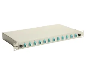 Equip 12- Port LC-Duplex OM3 Grau / Optische Anschlussdose / Rack 19" 1U / 12x LC/UPC Duplex