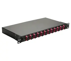 Equip Anschlussbox 12x SC-Duplex OM4 schwarz / Anschlussbox / 19" 1HE / Stahl