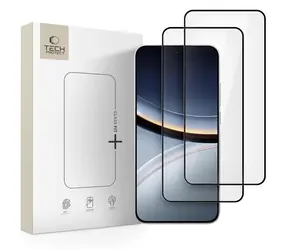 Tech-Protect Glass FIT+ schwarz / Gehärtetes Glas / XIAOMI POCO F7 5G / 2 Stück