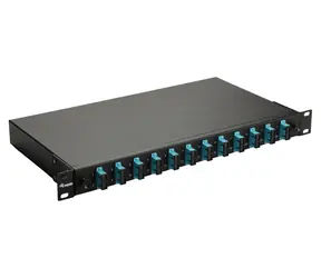 Equip Anschlussbox mit 12 SC-Duplex- Port , schwarz / Optische Anschlussbox / 1 HE / OM3 Multimode