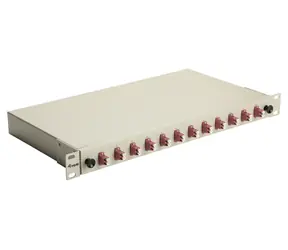 Equip 12- Port LC-Duplex OM4 Grau / Optische Anschlussdose / Rack 19" 1U / 12x LC/UPC Duplex