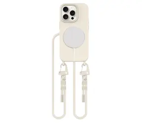Tech-Protect MagNecklace beige / Schutzhülle / Apple iPhone 15 Pro / MagSafe / mit Trageband