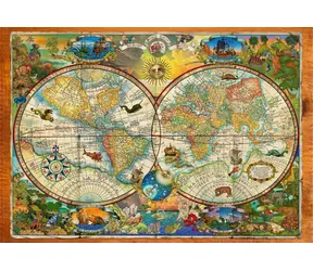 GRAPHICS Puzzlekarte der Erdbewohner / 1000 Teile / 69 x 47,8 cm