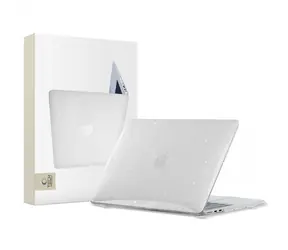 Tech-Protect SmartShell transparent mit Glitzer / Schutzhülle / Apple MacBook Air 13" M2/M3 (2022-2024)