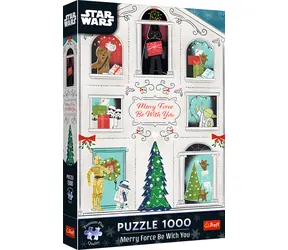 Trefl Puzzle Premium PLUS Star Wars: Merry Force Be With You / 1000 Teile / 68,3 x 48 cm / Kinder und Erwachsene