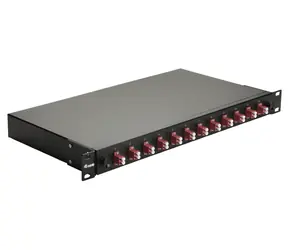 Equip 12- Port LC-Duplex OM4 schwarz / Optische Anschlussdose / 19" 1HE / 12x LC/UPC Duplex