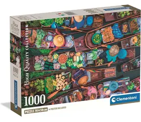 Clementoni Puzzle „Schwimmender Markt von Thailand“ / 1000 Teile / ab 18 Jahren