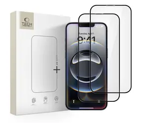 Tech-Protect Glass Fit+ schwarz / Schutzglas / Apple iPhone 13/13 Pro/14/16e/17e / 2 Stück