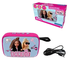 LEXIBOOK Barbie Bluetooth-Lautsprecher mit Stoffoberfläche / TWS-Kopplung / Speicherkartensteckplatz