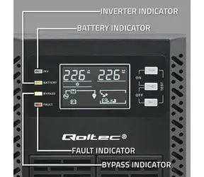 Qoltec 52281 / USV / Online / 2000 VA / 2000 W / LCD / USB