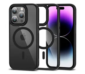 Tech-Protect MagMat transparent schwarz / Schutzhülle / Apple iPhone 15 Pro / MagSafe