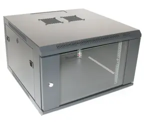 Xtendlan Wandrack 6 HE schwarz / Wandrack / 19" / 600 x 600 mm / Tragfähigkeit 60 kg / Glastür