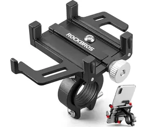 Rockbros Fahrradlenker-Handyhalterung Schwarz / Lenker-Handyhalterung / Aluminiumlegierung