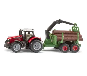 Siku Massey Ferguson Traktor mit Forstanhänger und Holzstämmen / ab 3 Jahren