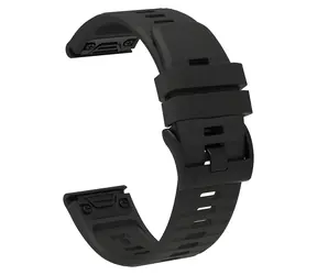 Hurtel Silikonarmband für Garmin Fenix 3/5X/6X/7X Pro, schwarz / Armband