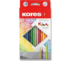 Maped Dreieckige Buntstifte Kolores Style, 15 Stück / dreieckige Form / Lindenholz / 12+2+1 Farben