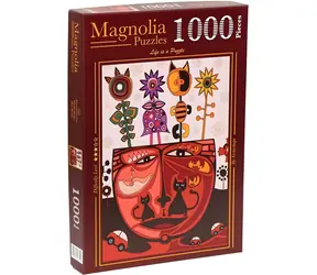 MAGNOLIA Puzzle Surrealistische Katzen / 1000 Teile / 48 x 68 cm