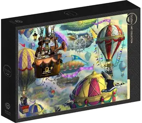 GRAPHICS Puzzle-Kunstkollektion: Großes Ballonkatzenrennen / 1000 Teile / 69 × 47,8 cm