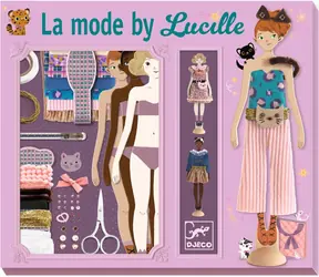 DJECO Kreativset „FASHION von Lucille“ / 3 Puppen / Textilien und Accessoires / Kein Nähen erforderlich