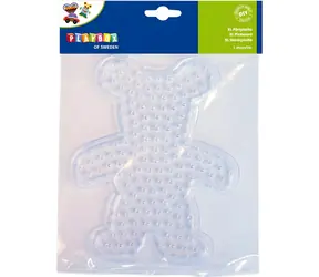 PLAYBOX Bügelperlen-Unterlage XL Teddybär / Unterlage / 1 Stück / 13-15,5 x 17,5-20 cm