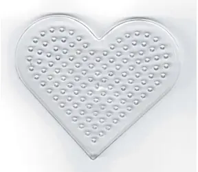 PLAYBOX Herz-Bügelperlenblock / Transparent / 8,5 × 7,5 cm