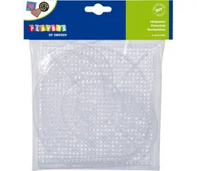 PLAYBOX Aufbügelperlen - Pads, große Formen, 3 Stück / Herz, Kreis, Quadrat