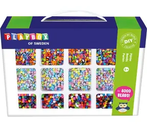 PLAYBOX Bügelperlen Mega Set 8000 Stück / 12 Farben / ab 5 Jahren